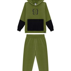 Conjunto Infantil Blusão e Calça Moletom Verde