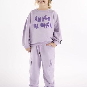 Conjunto Infantil Blusão e Calça Roxo