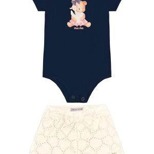 Conjunto Infantil Body com Shorts Azul