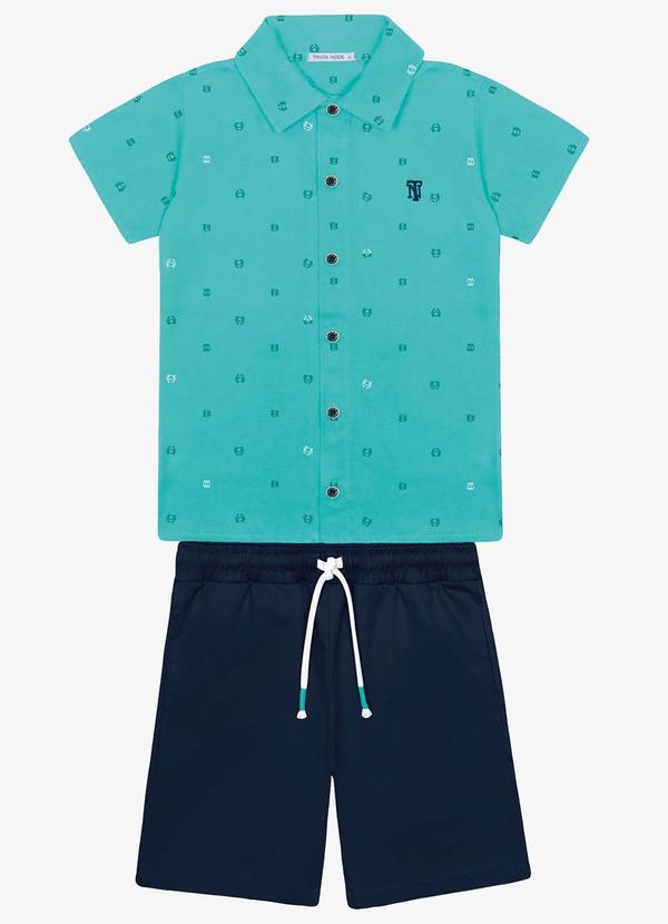 Conjunto Infantil Camisa com Bermuda Verde