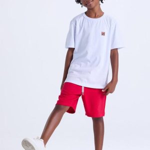 Conjunto Infantil Camiseta Lisa Aplique Branco