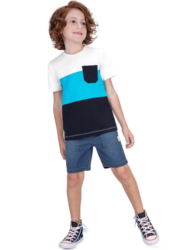 Conjunto Infantil Camiseta com Bermuda Branco