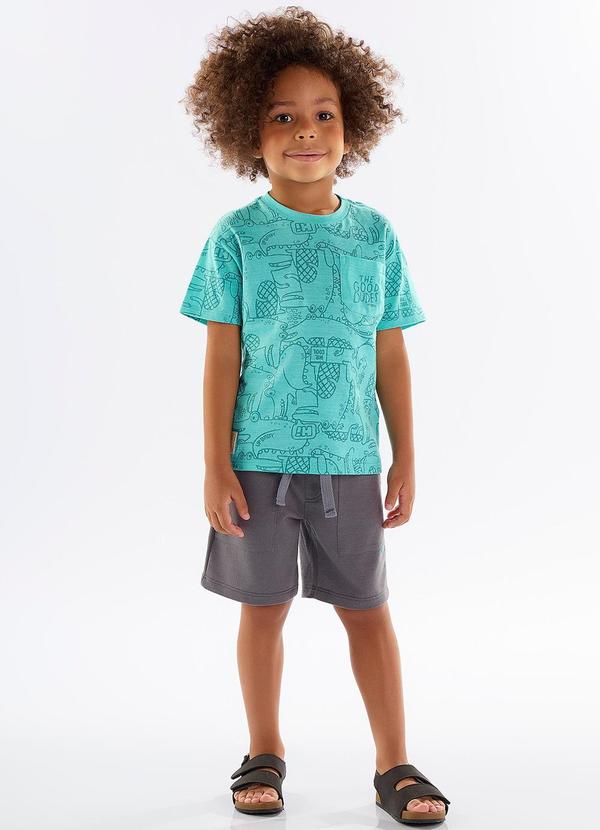 Conjunto Infantil Camiseta e Bermuda Azul