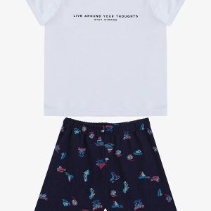 Conjunto Infantil Camiseta e Bermuda Azul