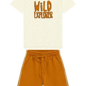 Conjunto Infantil Camiseta e Bermuda Branco