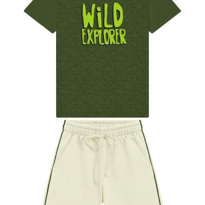 Conjunto Infantil Camiseta e Bermuda Verde