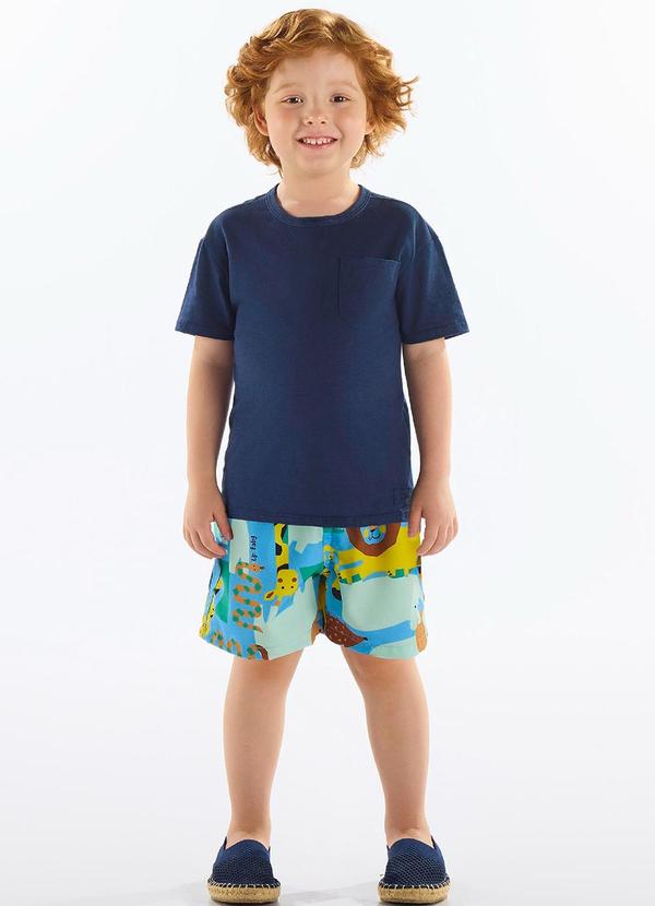 Conjunto Infantil Camiseta e Short Azul