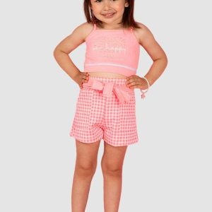 Conjunto Infantil Cotton Malha Tradic Rosa