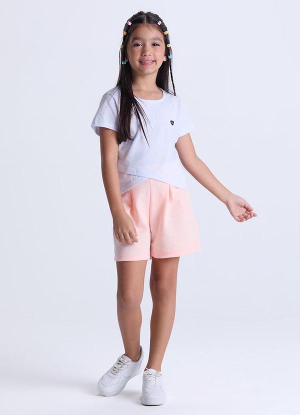 Conjunto Infantil Cropped Transpassado Branco