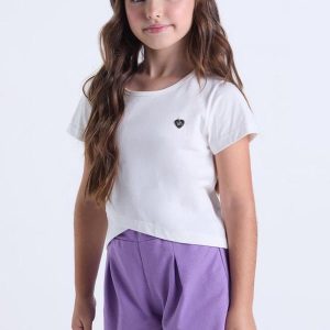 Conjunto Infantil Cropped Transpassado Off White