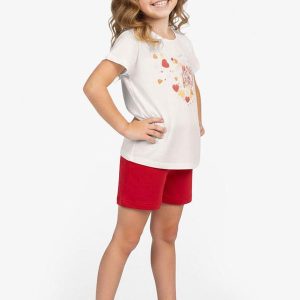 Conjunto Infantil Curto Verão Menina Bege