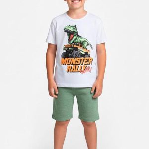 Conjunto Infantil Curto Verão Menino Branco