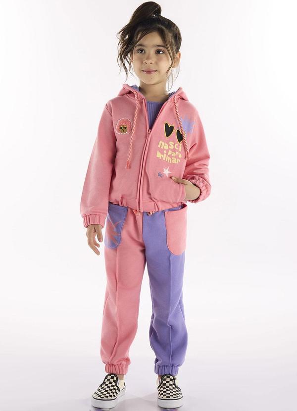 Conjunto Infantil Jaqueta e Calça Rosa