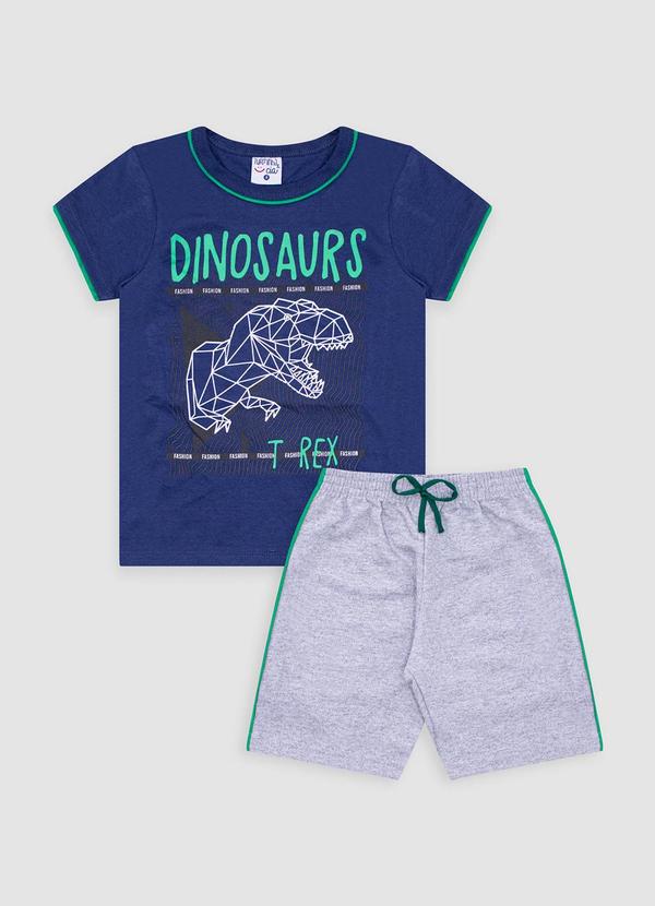Conjunto Infantil Meia Malha/Moletom Azul