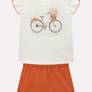 Conjunto Infantil Menina Bicicleta Milon Bege