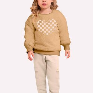 Conjunto Infantil Menina Bordado Marrom