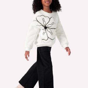 Conjunto Infantil Menina Bordado Off White