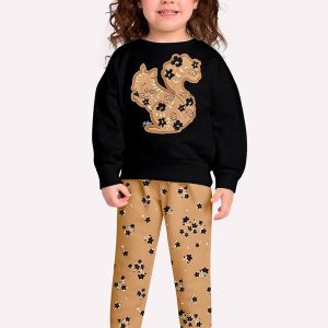 Conjunto Infantil Menina Bordado Preto