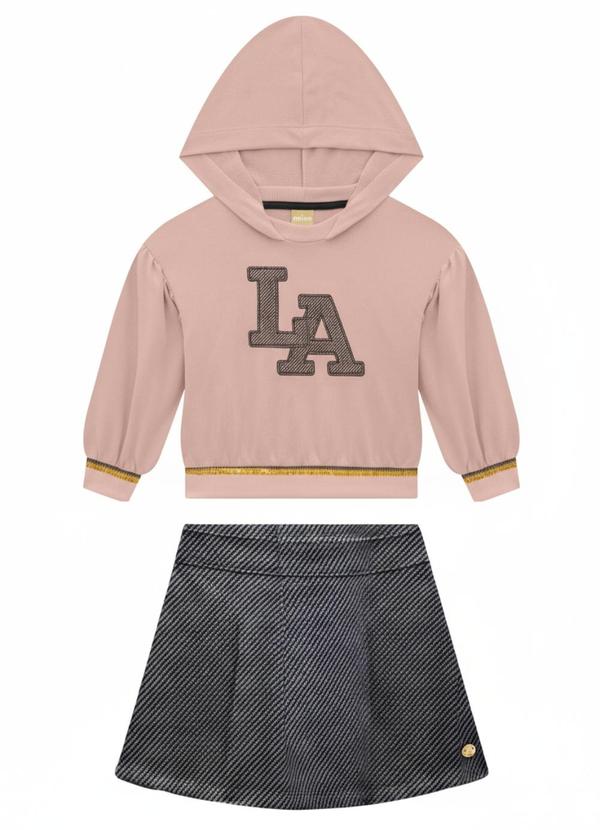 Conjunto Infantil Menina Bordado Rosa