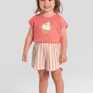 Conjunto Infantil Menina Cropped de Sorvete Rosa