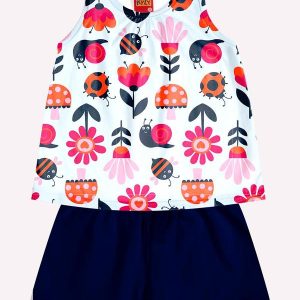 Conjunto Infantil Menina Estampa Branco