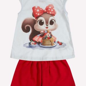 Conjunto Infantil Menina Estampa Branco