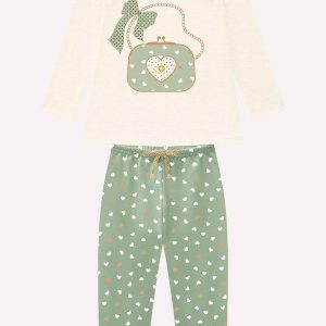Conjunto Infantil Menina Estampa Cinza