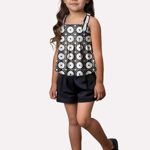 Conjunto Infantil Menina Estampa Milon Preto