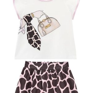 Conjunto Infantil Menina Estampa Off White