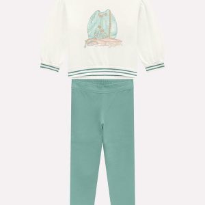 Conjunto Infantil Menina Estampa Off White