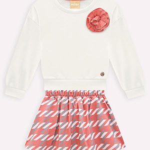Conjunto Infantil Menina Estampa Off White