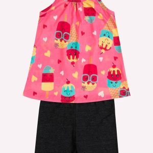 Conjunto Infantil Menina Estampa Rosa