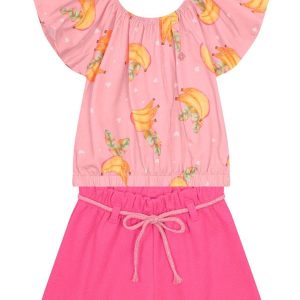 Conjunto Infantil Menina Estampado Rosa