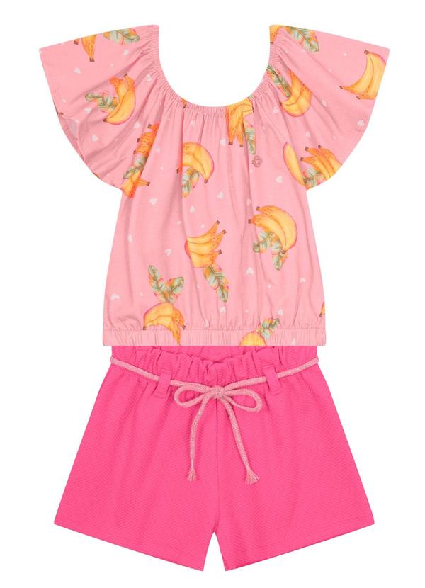 Conjunto Infantil Menina Estampado Rosa