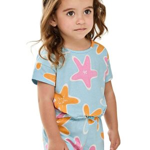 Conjunto Infantil Menina Estrela-Do-Mar Azul