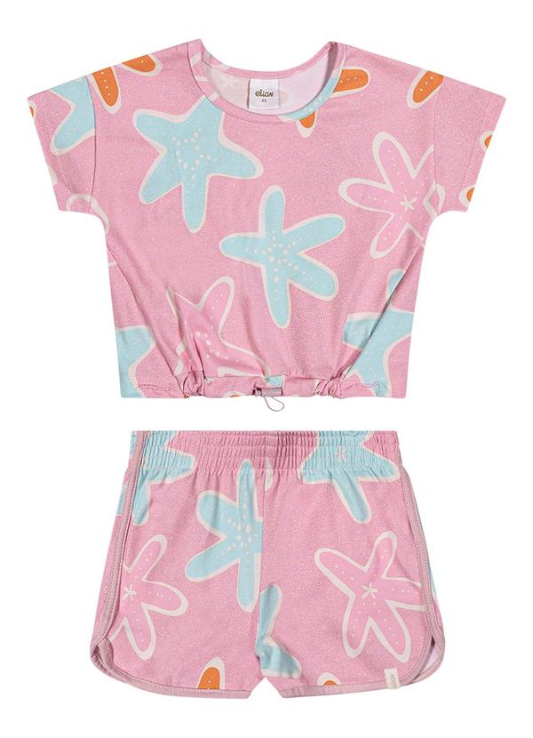 Conjunto Infantil Menina Estrela-Do-Mar Rosa