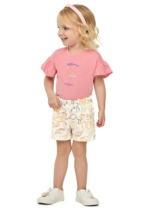 Conjunto Infantil Menina Flamingo Rosa