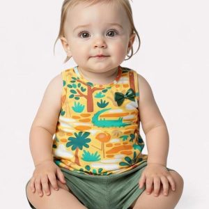 Conjunto Infantil Menina Girafa Amarelo