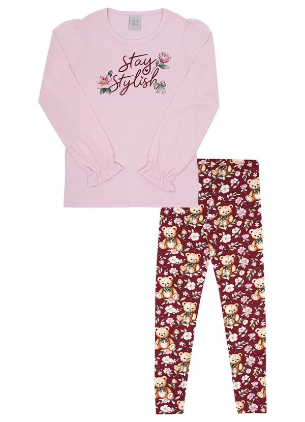Conjunto Infantil Menina Meia Malha Rosa