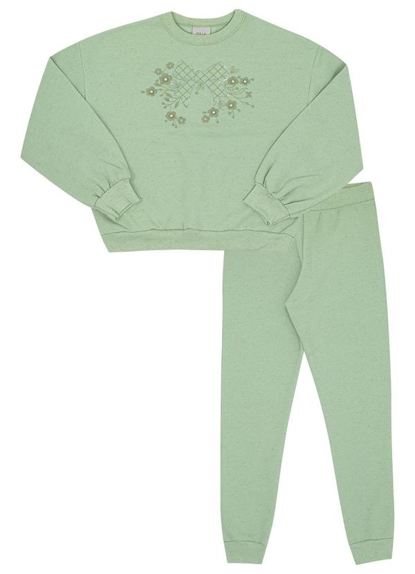 Conjunto Infantil Menina Moletom Linho Verde