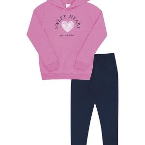 Conjunto Infantil Menina Moletom Rosa