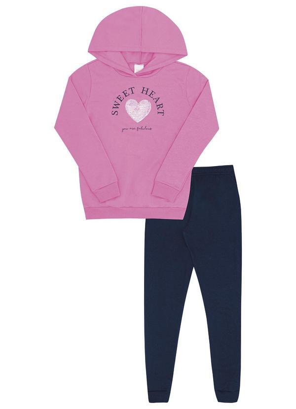 Conjunto Infantil Menina Moletom Rosa
