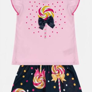 Conjunto Infantil Menina Pirulito Rosa