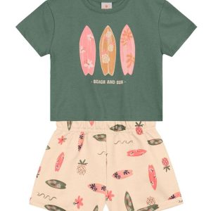 Conjunto Infantil Menina Praiano Verde