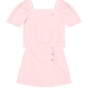 Conjunto Infantil Menina Texturizado Rosa