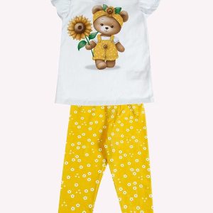 Conjunto Infantil Menina Ursinha Branco