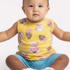 Conjunto Infantil Menina Ursinho Amarelo
