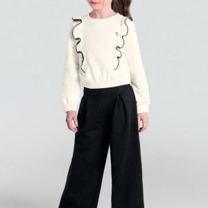 Conjunto Infantil Menina com Babado Bege