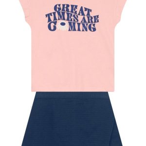 Conjunto Infantil Menina com Glitter Rosa