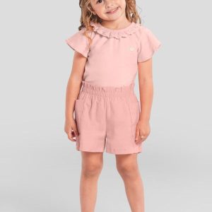 Conjunto Infantil Menina com Guipir Rosa